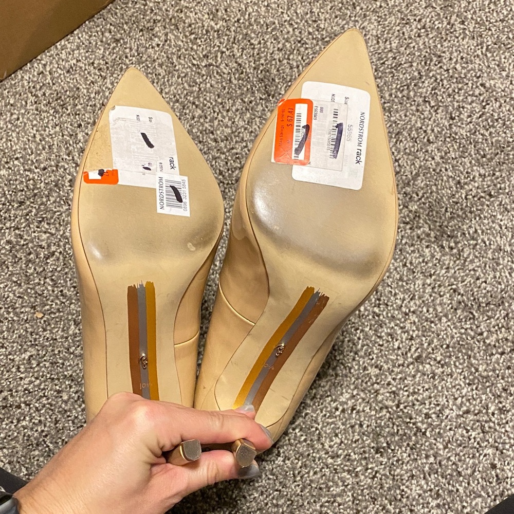 Sam Edelman Nude Patent Pointed-Toe Stiletto Pumps - Picture 10 of 10